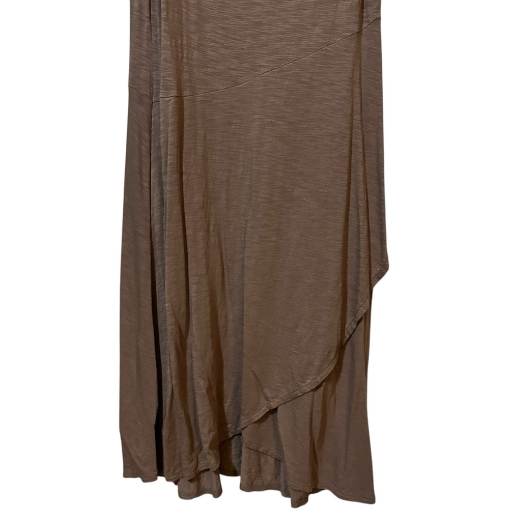 Lilla P Asymmetric Layer Dress Tan Light Brown Sleeveless Crewneck - Picture 3 of 7